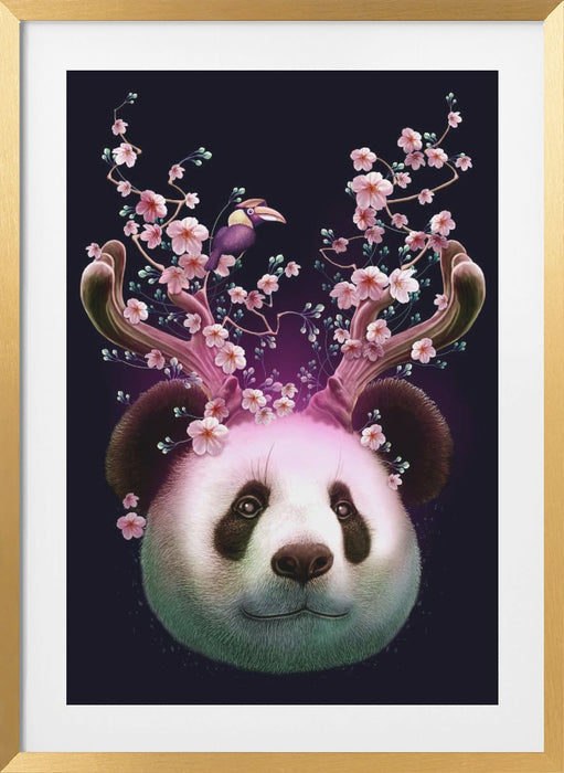 panda horns up Framed Art Modern Wall Decor