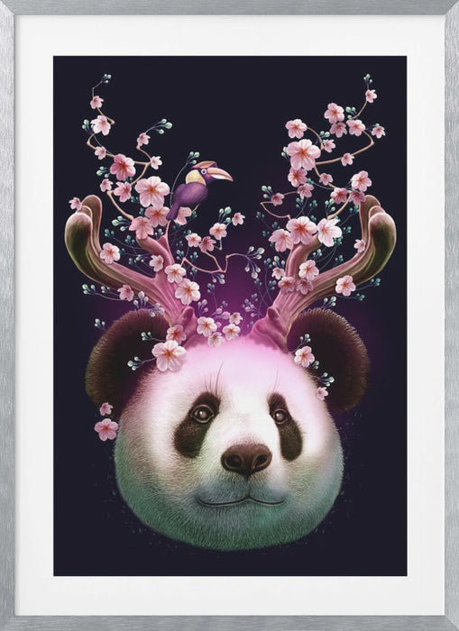 panda horns up Framed Art Modern Wall Decor