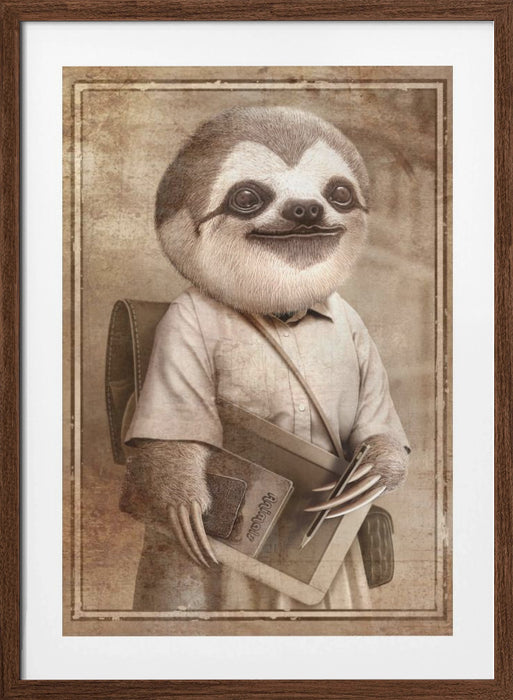 STUDENT SLOTH Framed Art Wall Decor