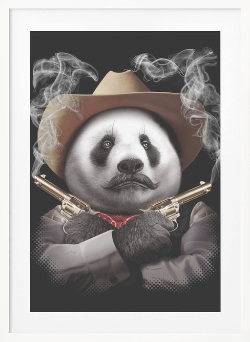 panda crossgun Framed Art Wall Decor