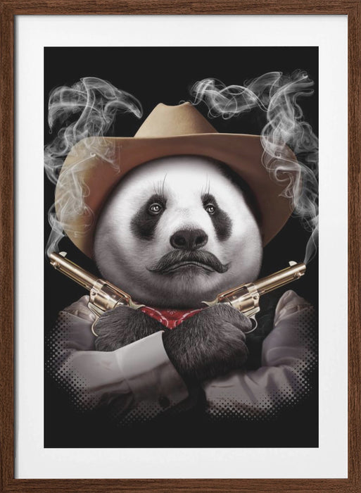 panda crossgun Framed Art Wall Decor