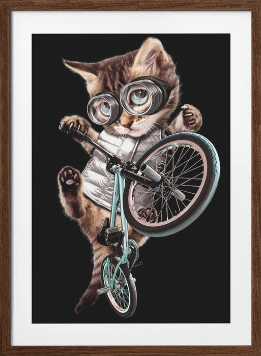 bmx cat Framed Art Wall Decor