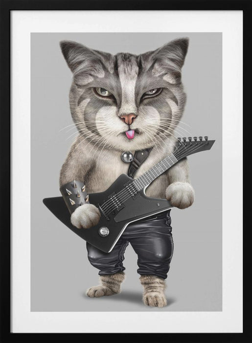 heavy metal cat Framed Art Wall Decor