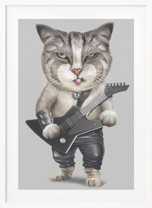 heavy metal cat Framed Art Wall Decor