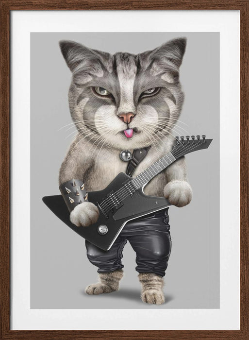 heavy metal cat Framed Art Wall Decor