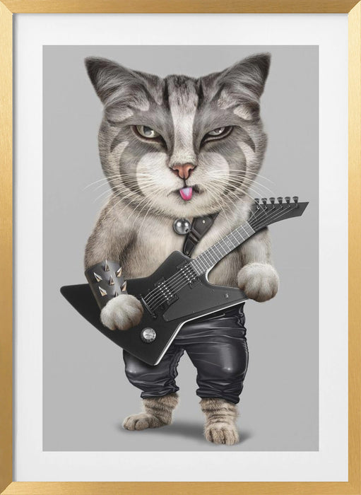 heavy metal cat Framed Art Wall Decor