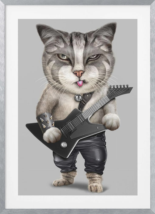 heavy metal cat Framed Art Wall Decor