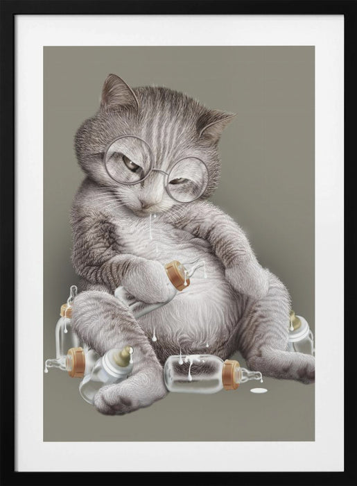 greedy cat Framed Art Modern Wall Decor