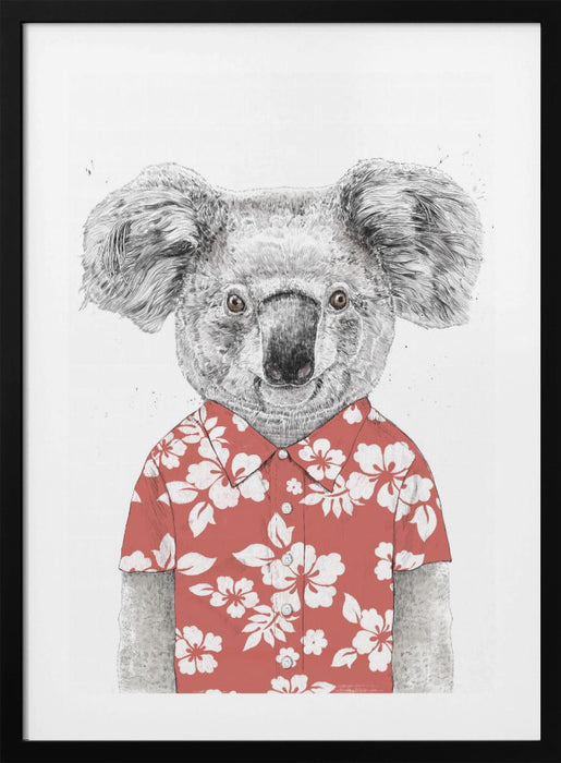 Summer koala (red) Framed Art Wall Decor