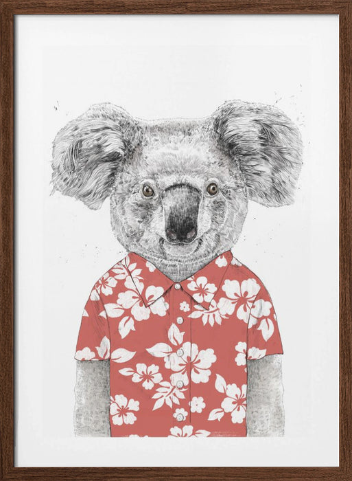 Summer koala (red) Framed Art Wall Decor