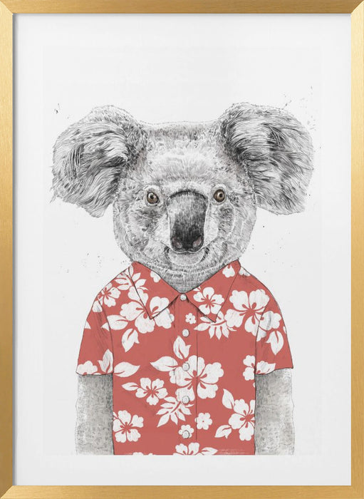 Summer koala (red) Framed Art Wall Decor