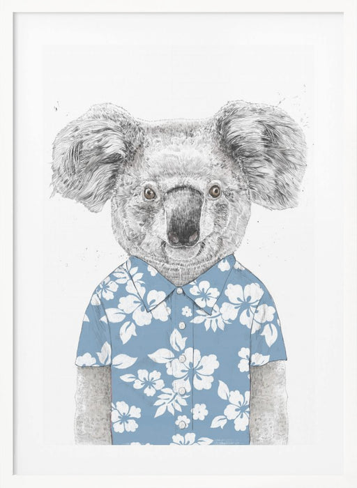 Summer Koala (blue) Framed Art Wall Decor