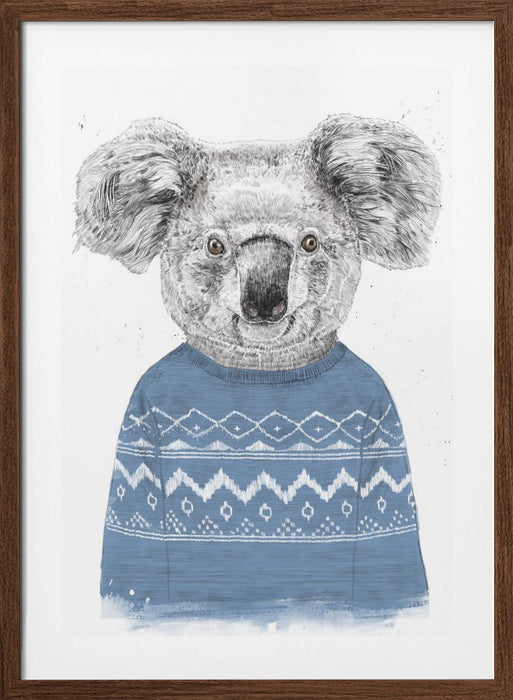 Winter koala (blue) Framed Art Modern Wall Decor