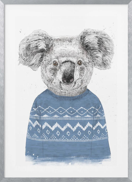 Winter koala (blue) Framed Art Modern Wall Decor