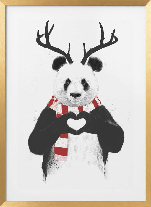 Xmas panda Framed Art Wall Decor