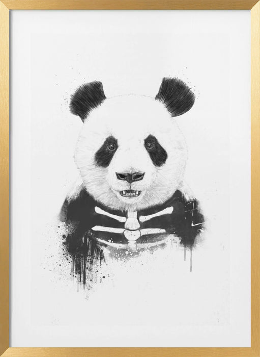 Zombie Panda Framed Art Modern Wall Decor