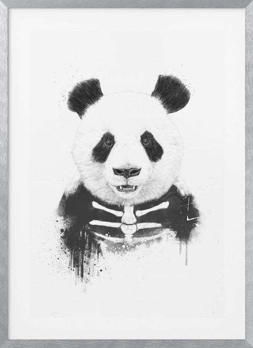 Zombie Panda Framed Art Modern Wall Decor