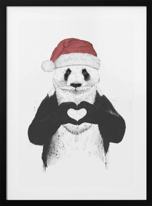 Santa panda Framed Art Modern Wall Decor