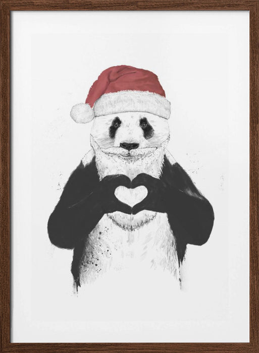 Santa panda Framed Art Modern Wall Decor