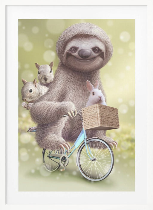 SLOTH GO RIDING Framed Art Modern Wall Decor