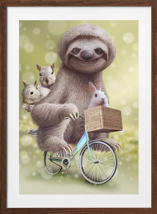 SLOTH GO RIDING Framed Art Modern Wall Decor