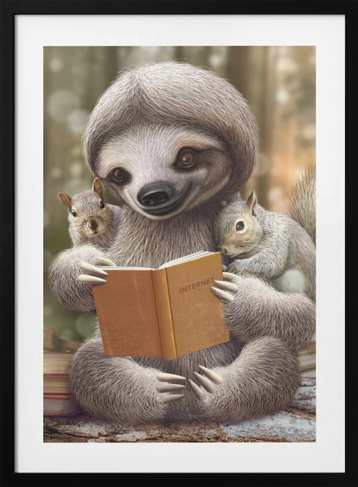 SLOTH SHARING KNOWLEDGE Framed Art Wall Decor