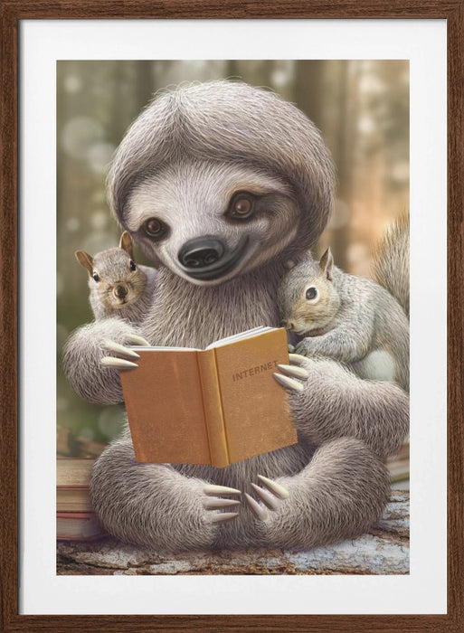 SLOTH SHARING KNOWLEDGE Framed Art Wall Decor