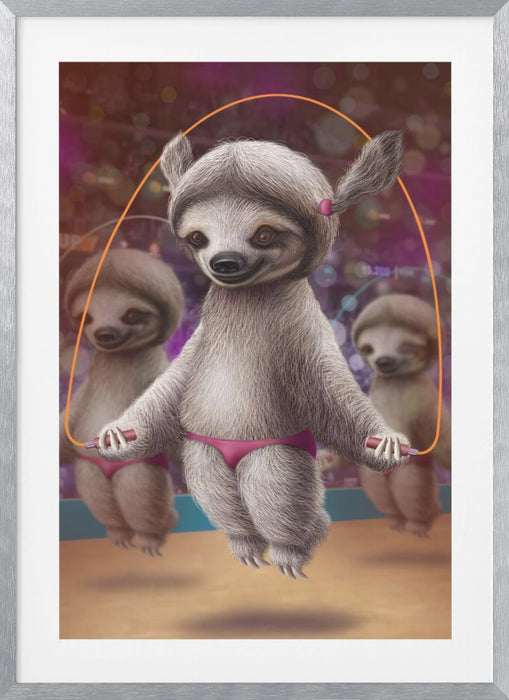 SLOTHS SKIPPING Framed Art Modern Wall Decor