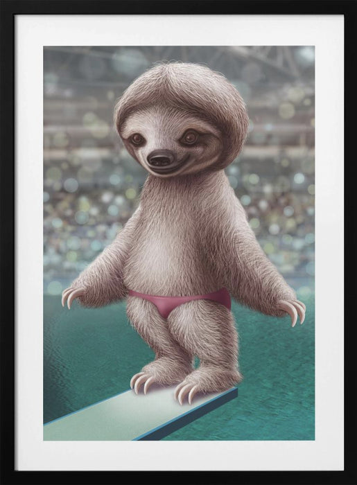 SLOTH THE DIVER Framed Art Wall Decor