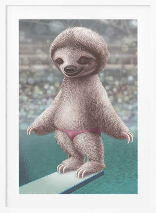 SLOTH THE DIVER Framed Art Wall Decor