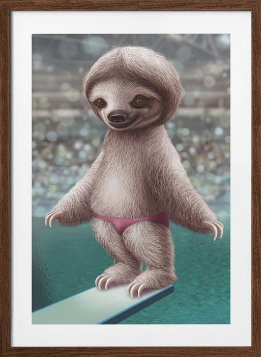 SLOTH THE DIVER Framed Art Wall Decor