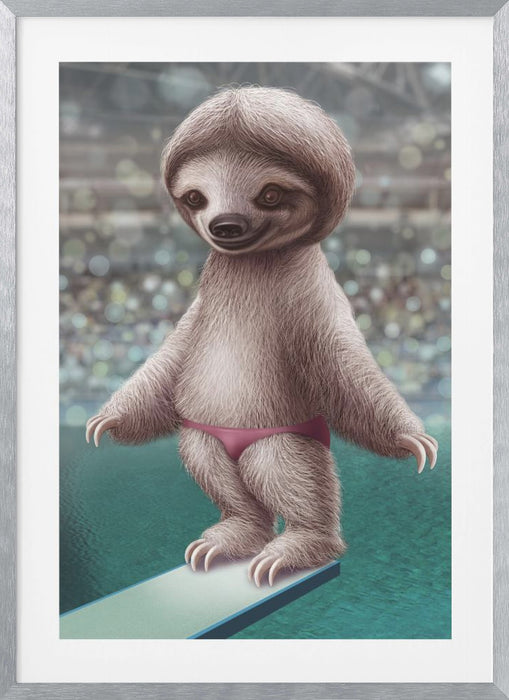 SLOTH THE DIVER Framed Art Wall Decor