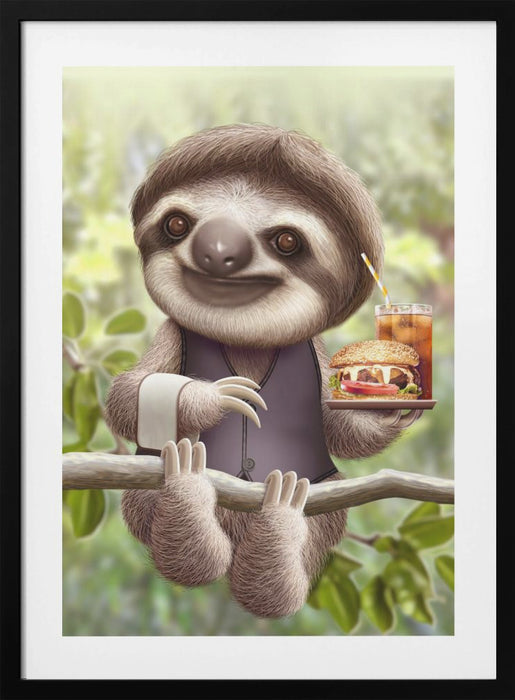 SLOTH ONTREE DELIVERY Framed Art Wall Decor