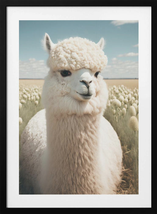 Cute Llama Framed Art Modern Wall Decor