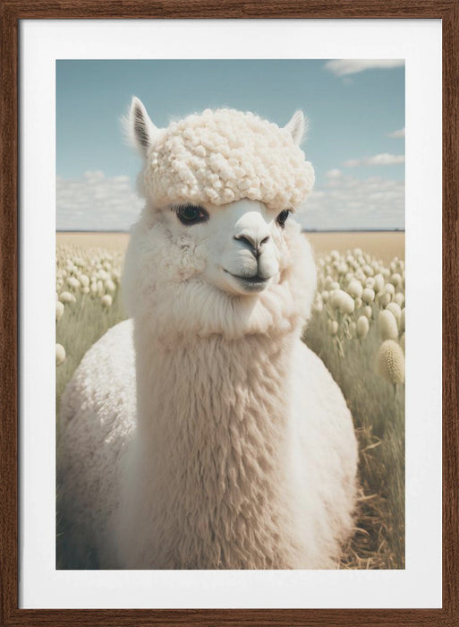 Cute Llama Framed Art Modern Wall Decor