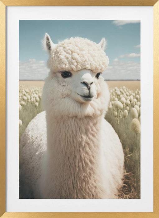 Cute Llama Framed Art Modern Wall Decor