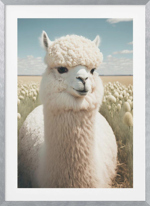 Cute Llama Framed Art Modern Wall Decor