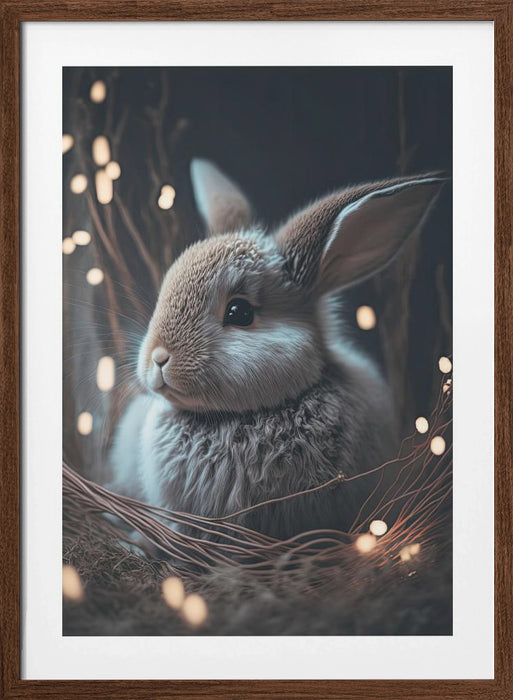 Bunny In The Nest Framed Art Modern Wall Decor