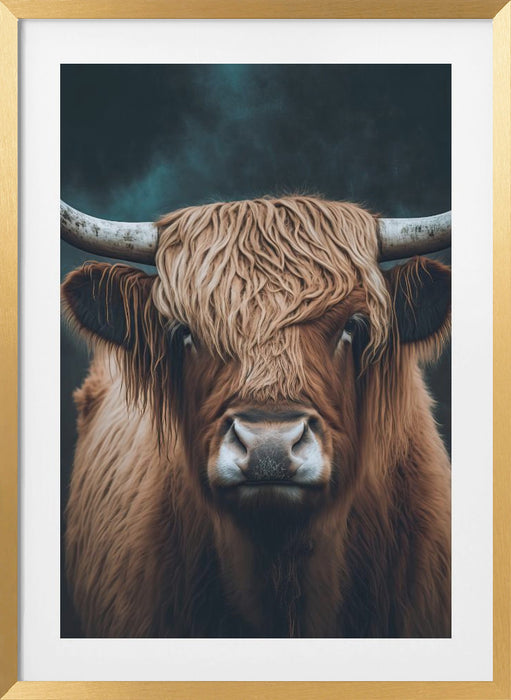 Highland Cow Framed Art Modern Wall Decor