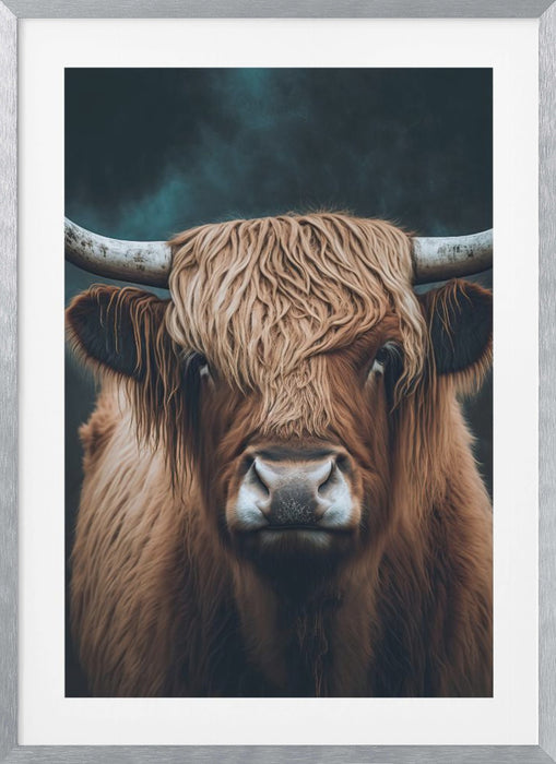 Highland Cow Framed Art Modern Wall Decor