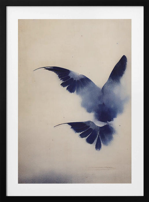 Indigo Bird Framed Art Modern Wall Decor