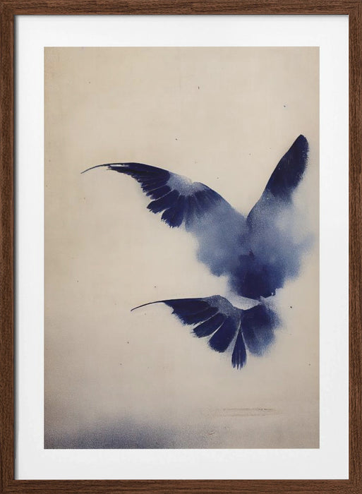 Indigo Bird Framed Art Modern Wall Decor