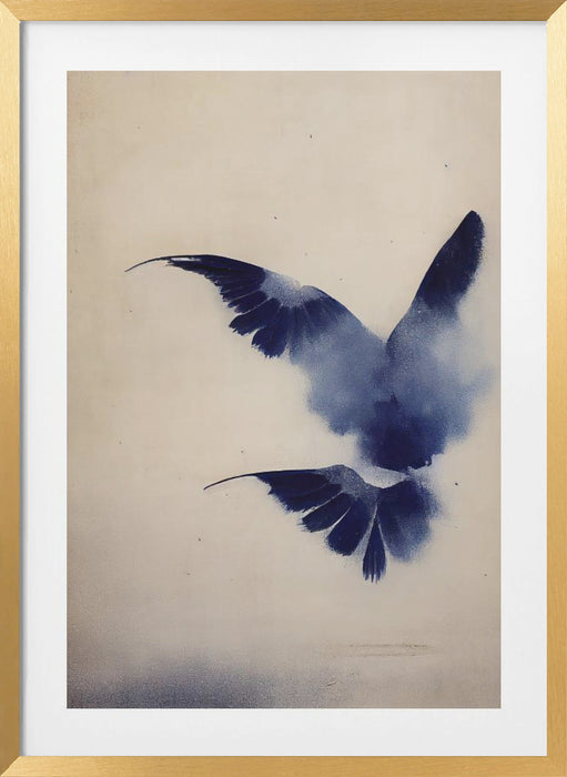 Indigo Bird Framed Art Modern Wall Decor