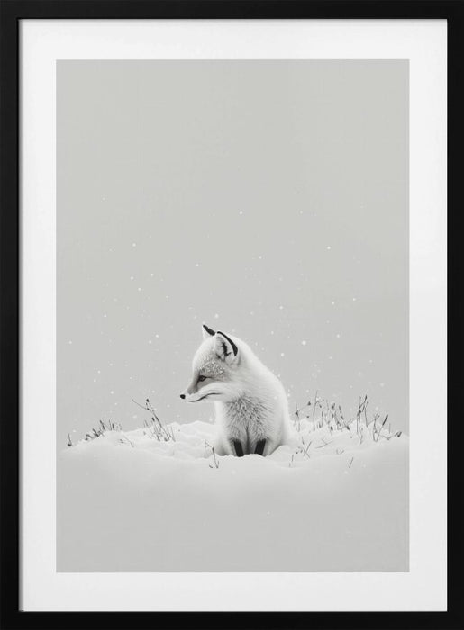 Snow Fox Framed Art Modern Wall Decor