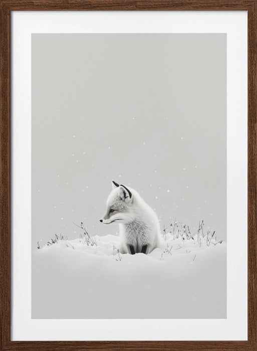 Snow Fox Framed Art Modern Wall Decor