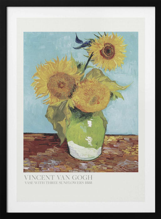 Vase With Three Sunflowers Framed Art Wall Decor