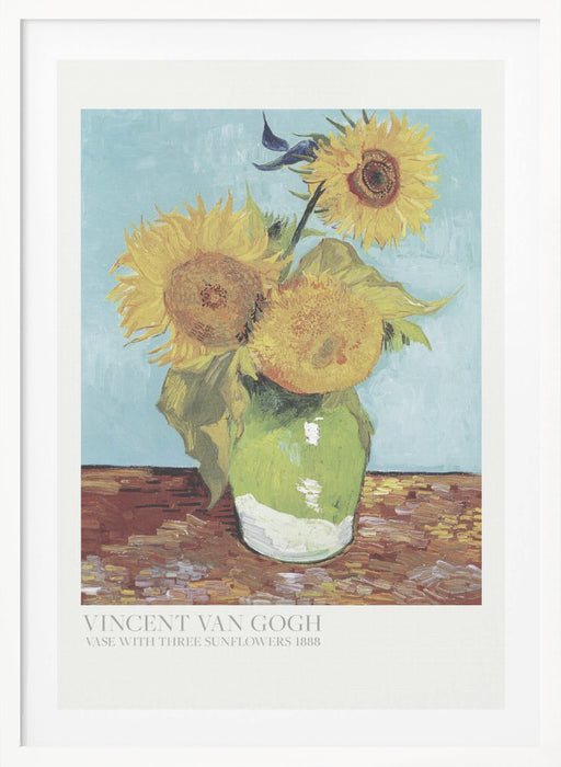 Vase With Three Sunflowers Framed Art Wall Decor