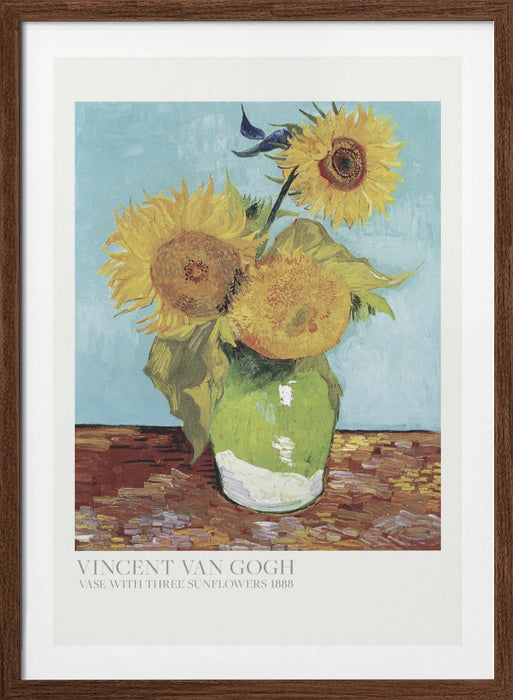 Vase With Three Sunflowers Framed Art Wall Decor