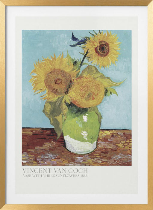 Vase With Three Sunflowers Framed Art Wall Decor