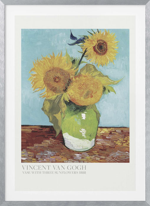 Vase With Three Sunflowers Framed Art Wall Decor